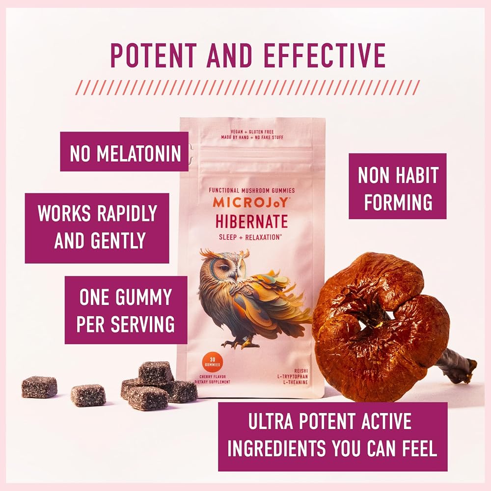 Microjoy Hibernate Mushroom Gummies Sleep Support - 30 Gummies - image 4