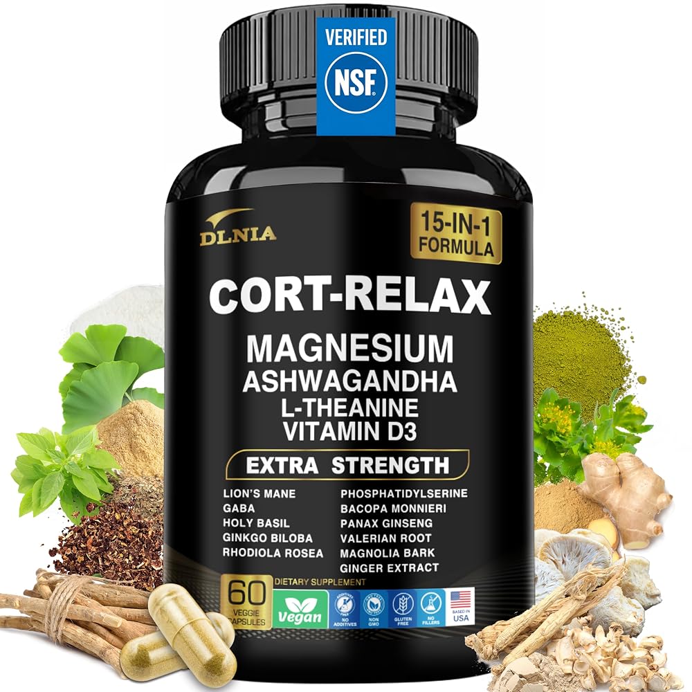 DLNIA Super Calm Cortisol Supplement with Magnesium Glycinate - 1 Count
