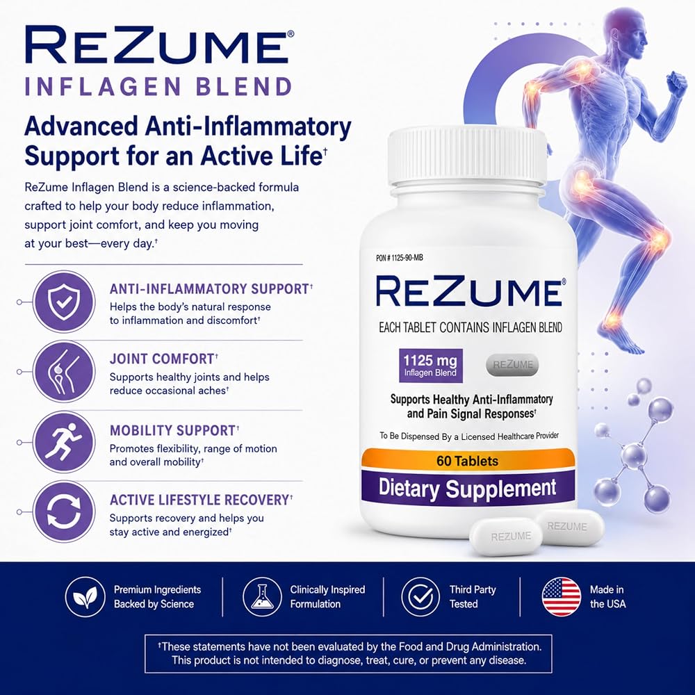 CryoDerm REZUME Tablets Full Spectrum Inflagan Blend - 60 Count - image 8