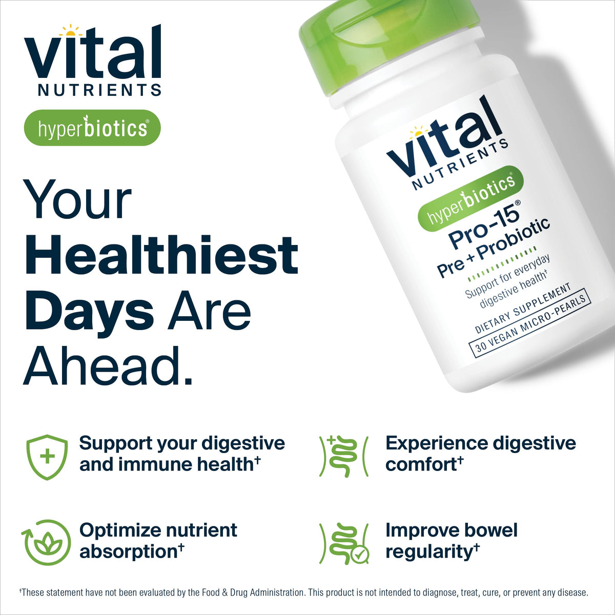 Hyperbiotics Vital Nutrients Pro-15 Pre & Probiotics - 30 Tablets - image 7