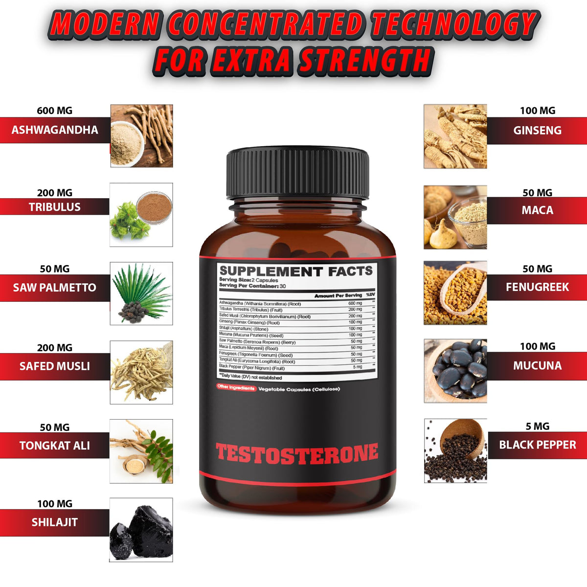 Agobi Herbal Test Support for Male Supplement - 120 Capsules - image 2
