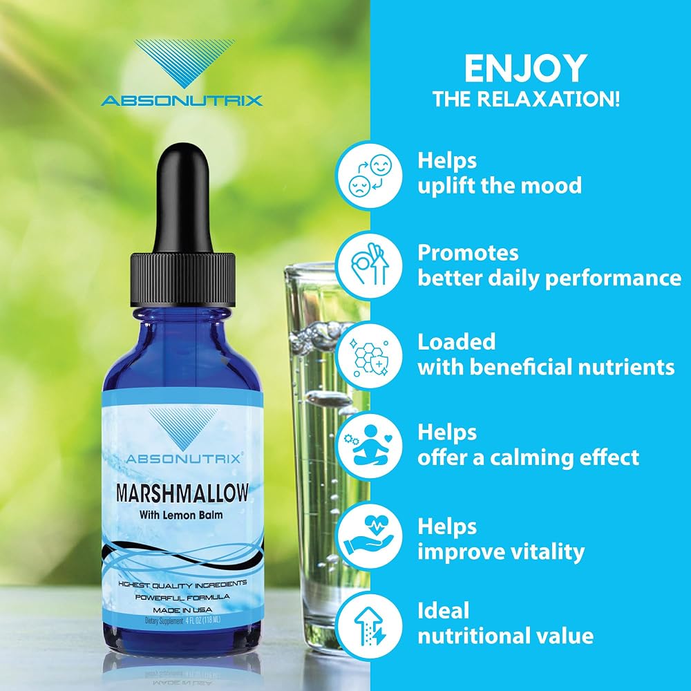 Absonutrix Marshmallow with Lemon Balm Liquid Extract - 4 Fl Oz - image 4