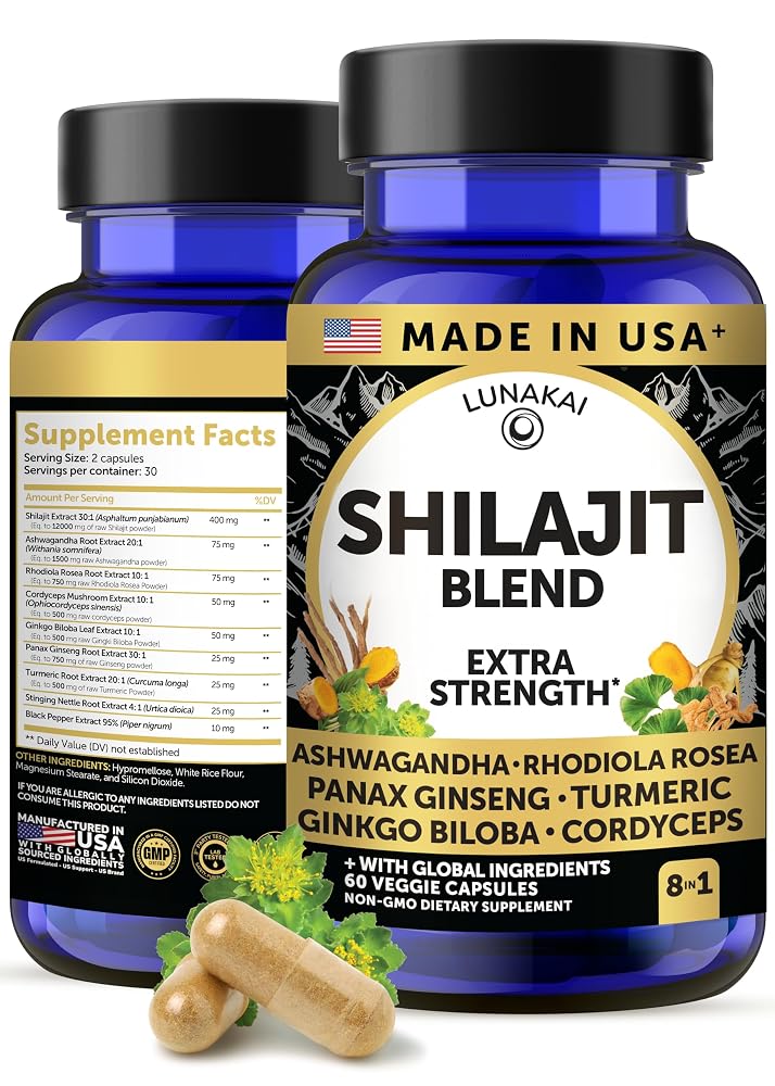 Lunakai USA Made 1200mg Pure Himalayan Shilajit Gummies for Men