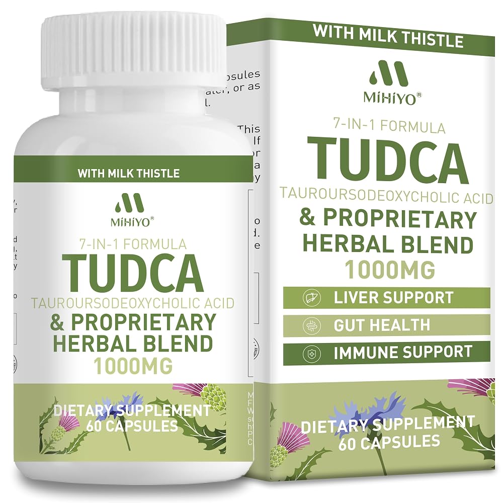MIHIYO TUDCA Supplement 1000mg Liver Support - 60 Capsules