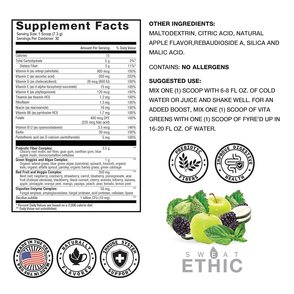 Sweat Ethic Vita Greens Greens Superfood Powder