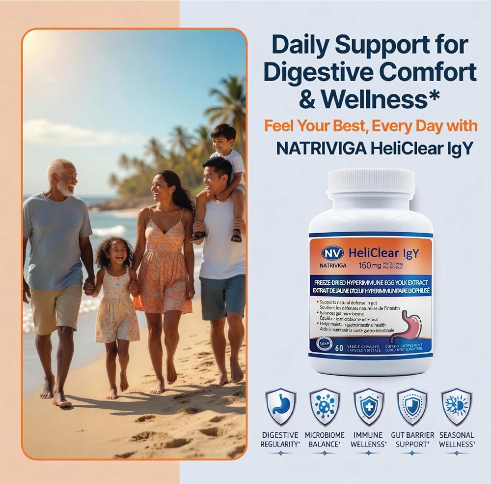 Natriviga Heliclear IgY Hyperimmune Immunoglobulins - 60 Capsules - image 8