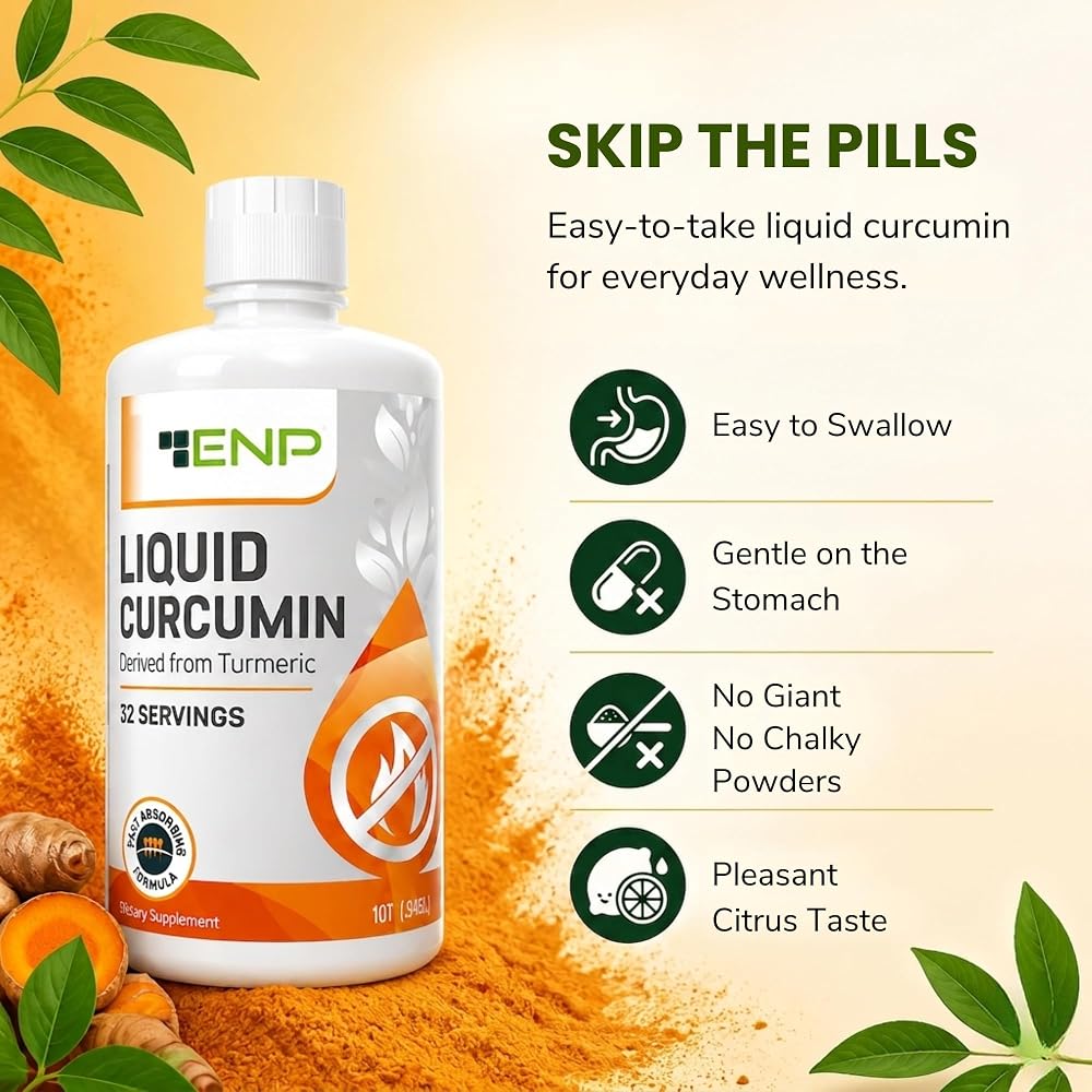 ENP Liquid Turmeric Curcumin with Cavacurmin for Joint Support - 32 Fl Oz - image 2
