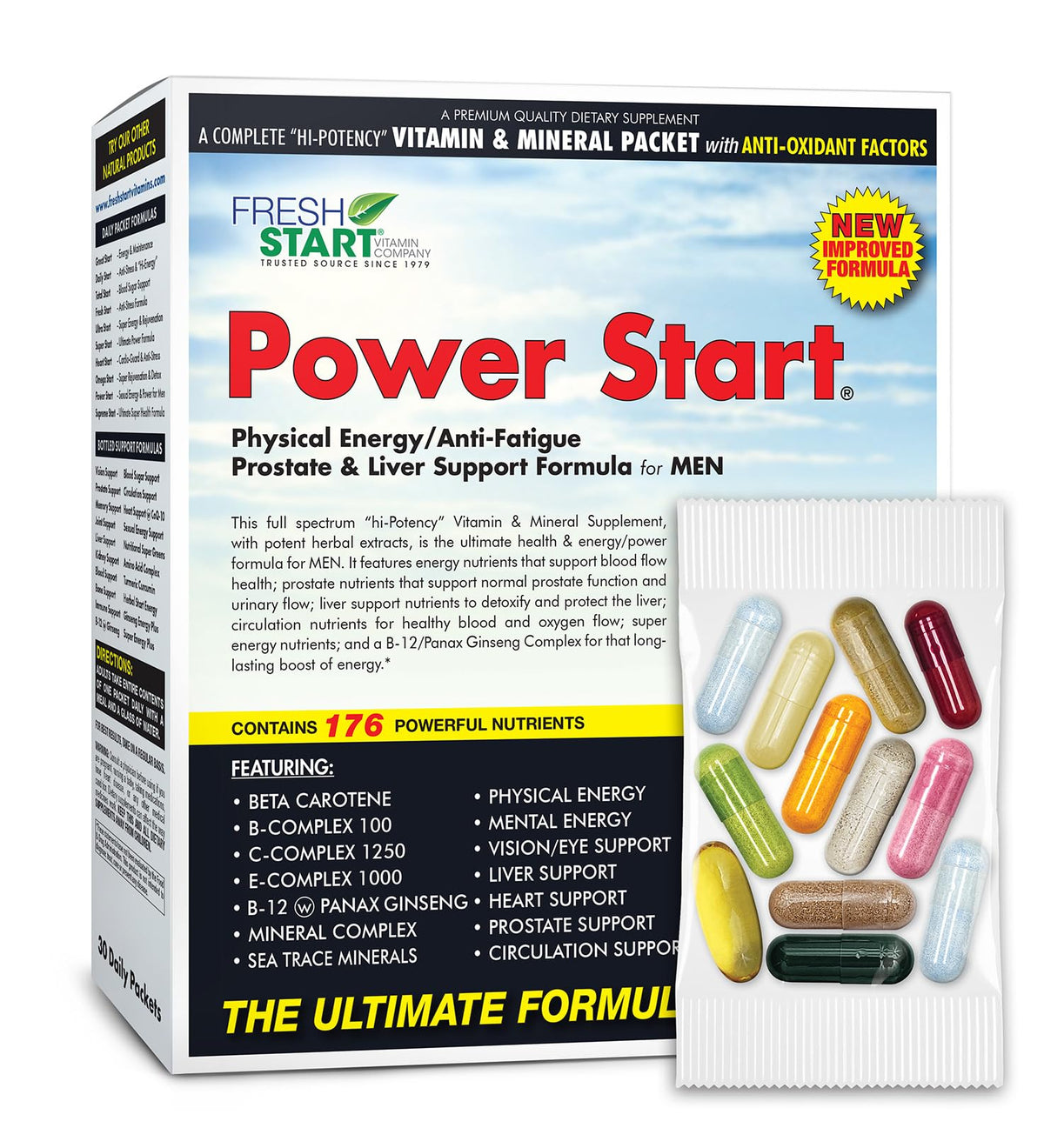 Fresh Start Power Start Men's Daily Vitamin Pack - 30 Packets