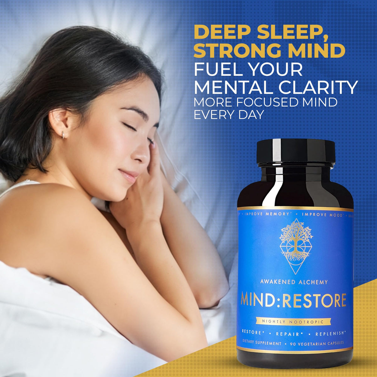Awakened Alchemy MIND:RESTORE Nighttime Nootropic - 90 Capsules - image 2