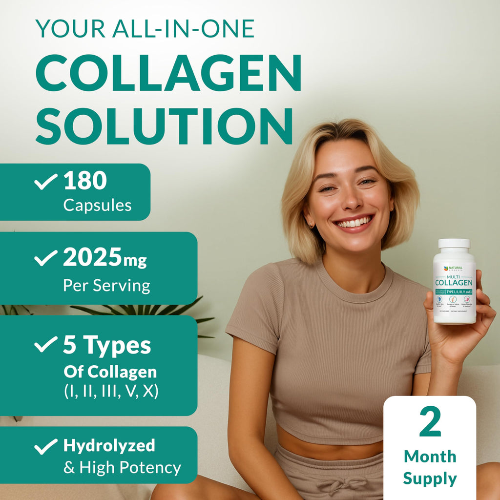 Natural Elements Multi Collagen 180 Protein Capsules - 2025mg - image 2