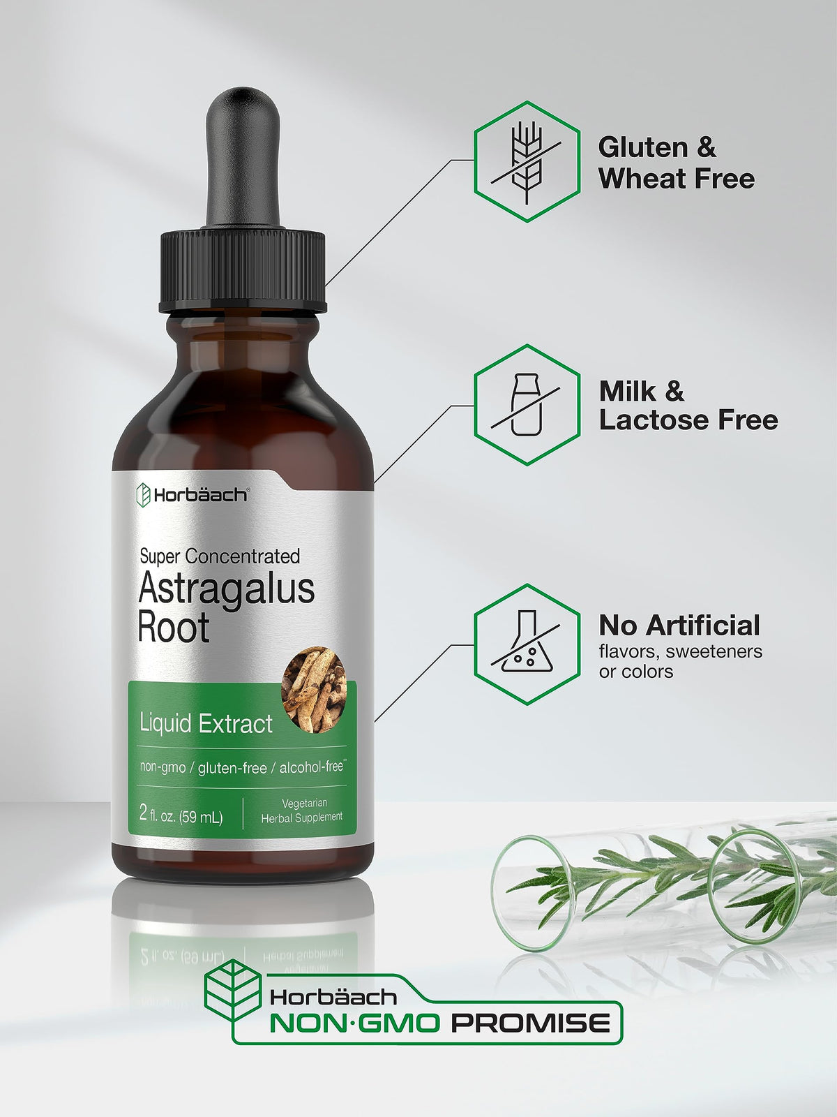 Horbäach Astragalus Root Extract Liquid - 2 fl oz - image 4