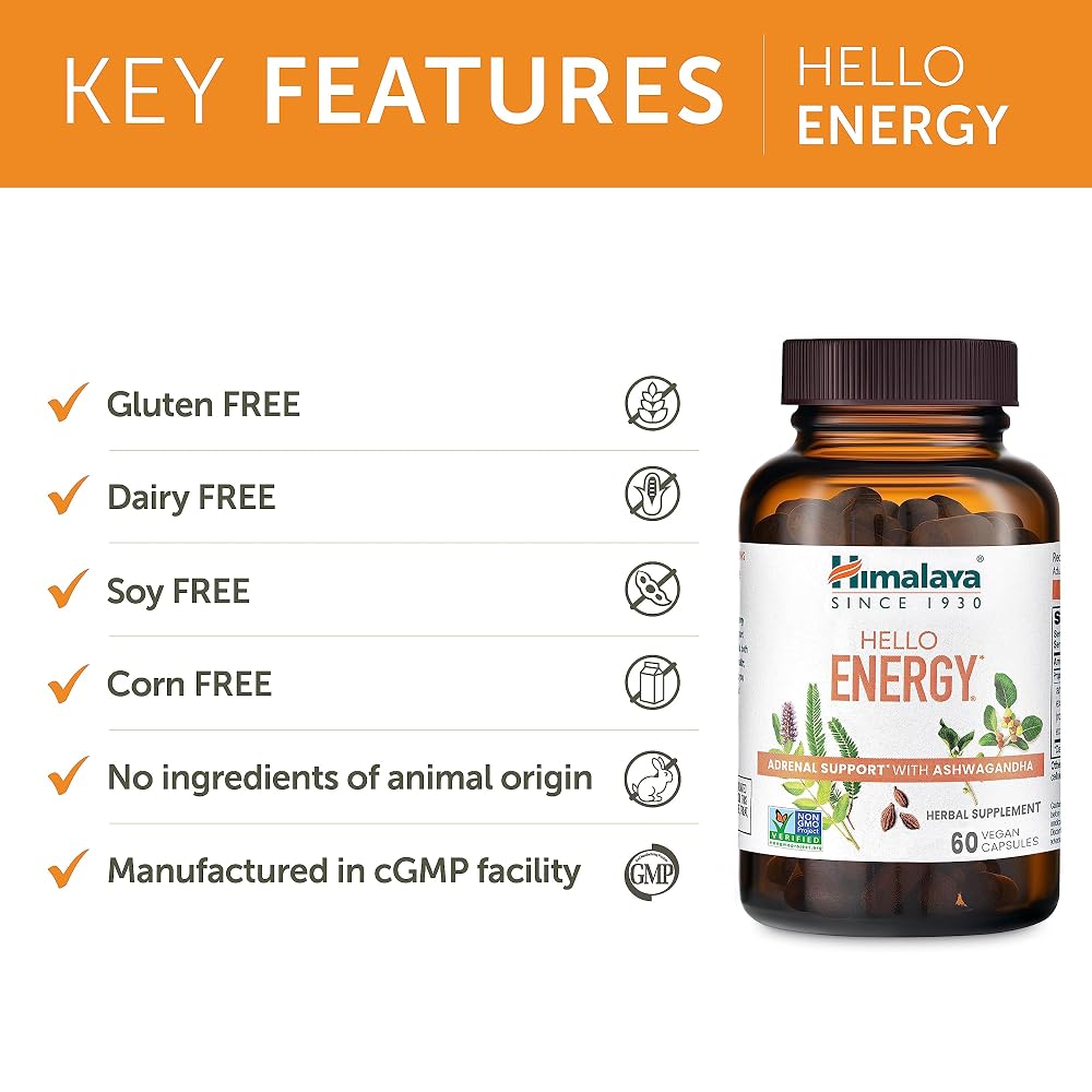 Himalaya Hello Energy Herbal Supplement with Ashwagandha - 60 Capsules - image 5
