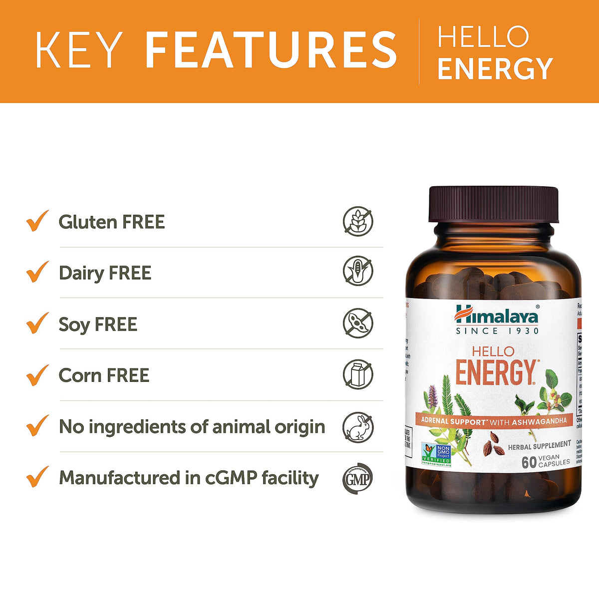 Himalaya Hello Energy Herbal Supplement with Ashwagandha - 60 Capsules - image 5
