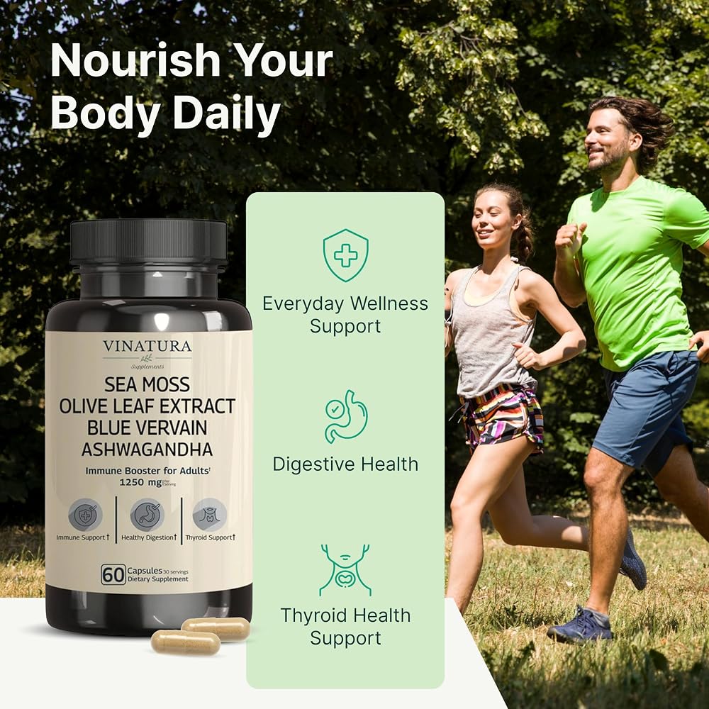 VINATURA Organic Sea Moss Immune Booster - 60 Capsules - image 3