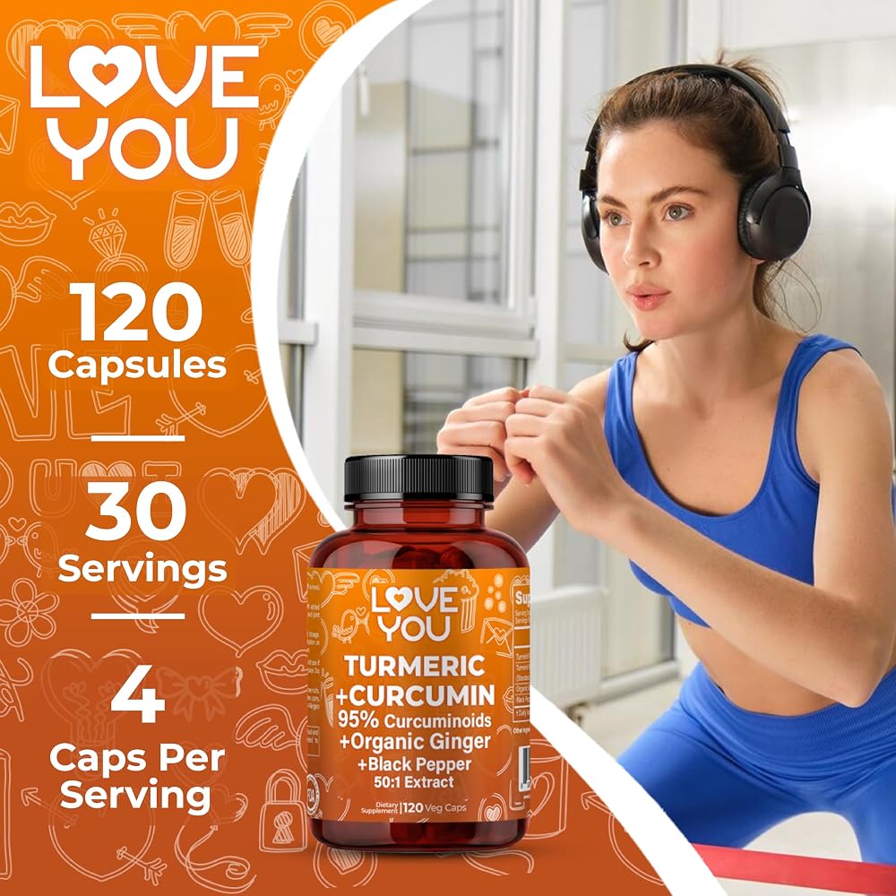 Love You Turmeric Curcumin with Ginger & BioPerine - 120 Capsules - image 7