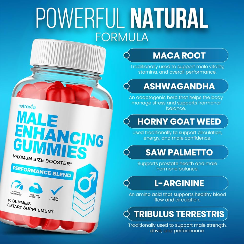 Nutravia Male Enhancing Supplement Gummies Testosterone Booster - 60 Gummies - image 2