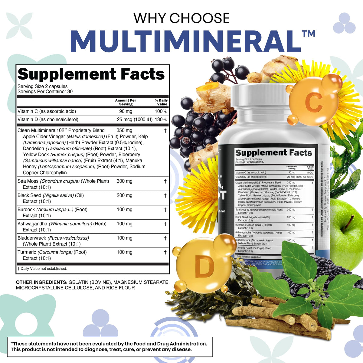 Clean Nutraceuticals Sea Moss Black Seed Oil Blend - 60 Capsules - image 5