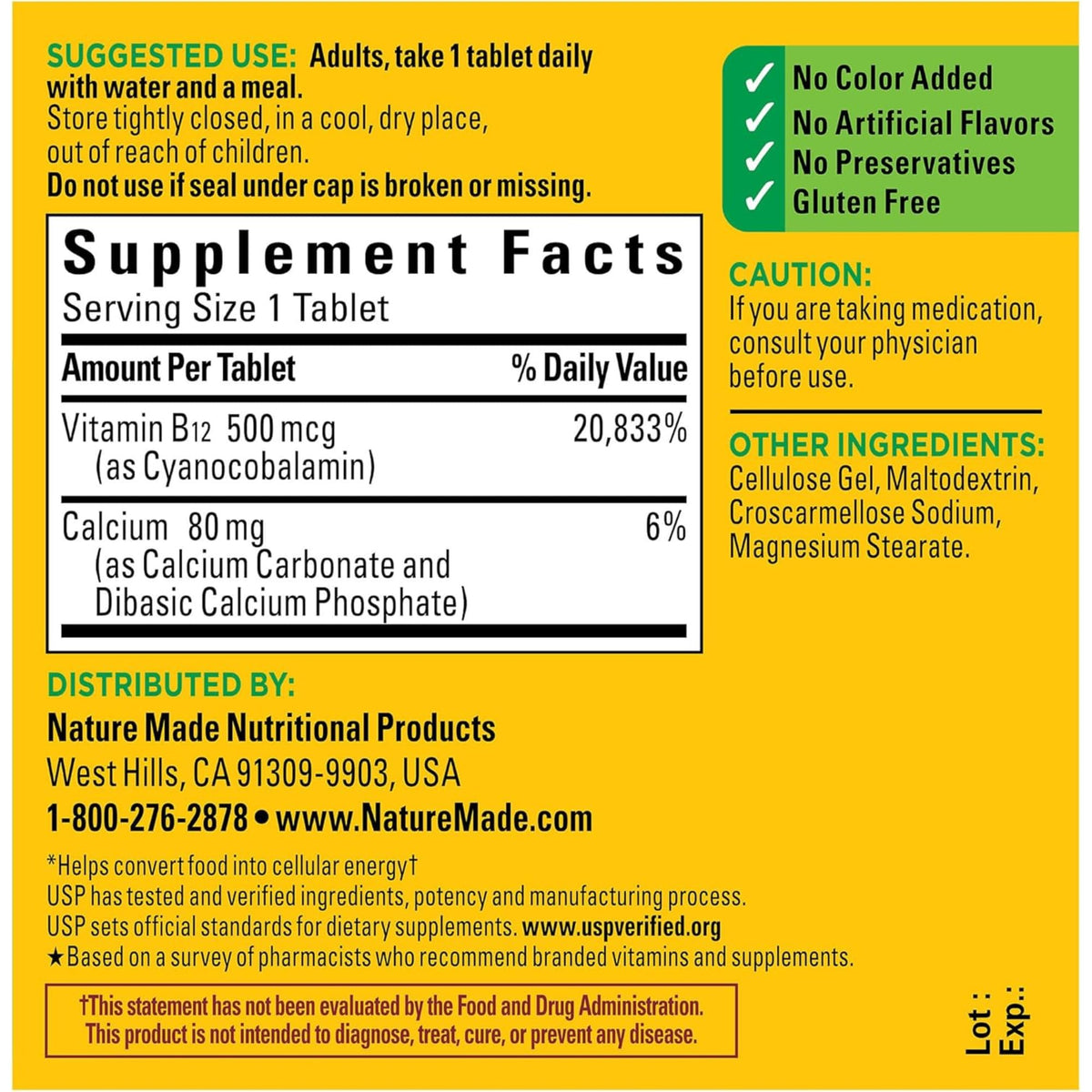 Amazon Pharmacy Nature Made Vitamin B12 500 mcg - 1 Tablets - image 2