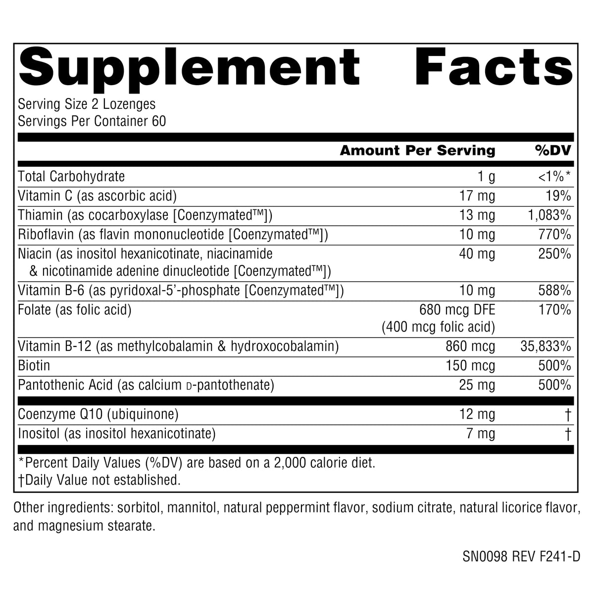Source Naturals Coenzymate B Complex - Peppermint Flavor That Melts