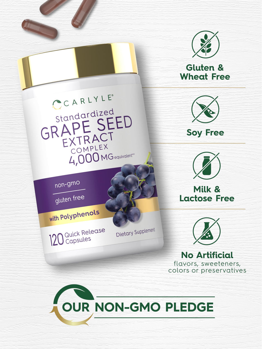 Carlyle Grape Seed Extract - 120 Capsules - image 5