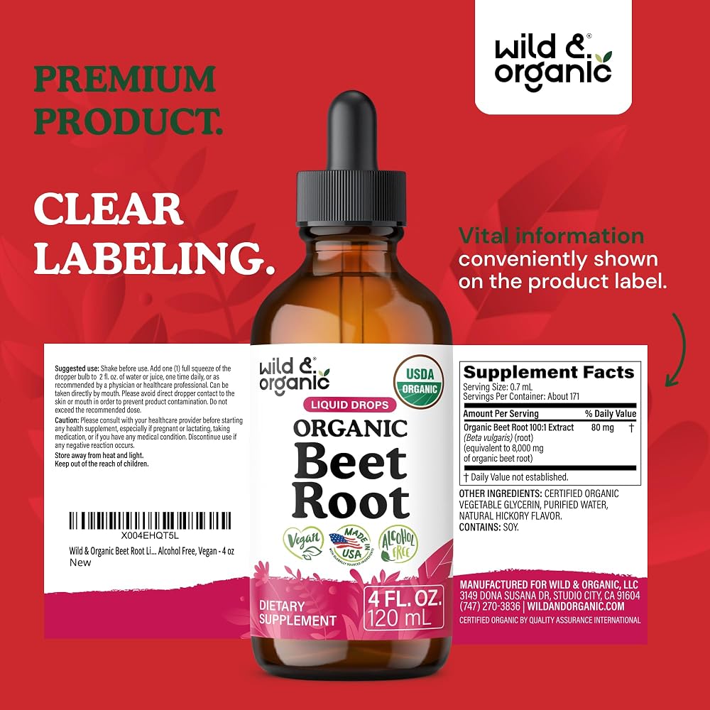 Wild & Organic Beet Root Extract Drops Energy Support - 4 fl oz - image 9
