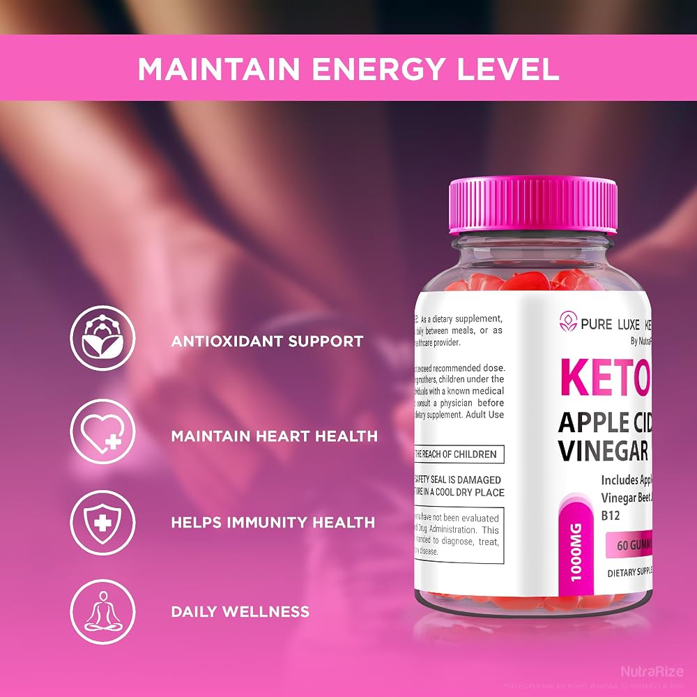 NutraRize Pure Luxe Keto ACV Gummies Apple Cider Vinegar - 180 Gummies - image 7