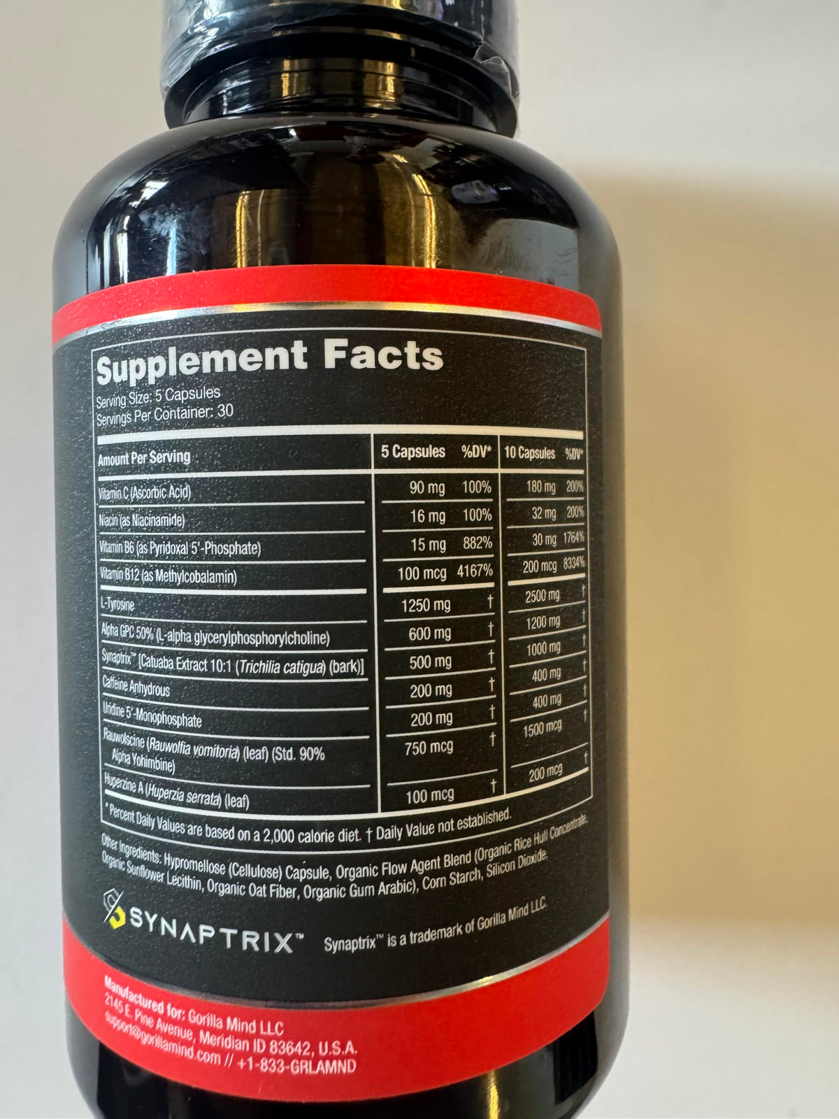 Gorilla Mind Rush Nootropic Cognitive Supplement - 150 Capsules - image 3