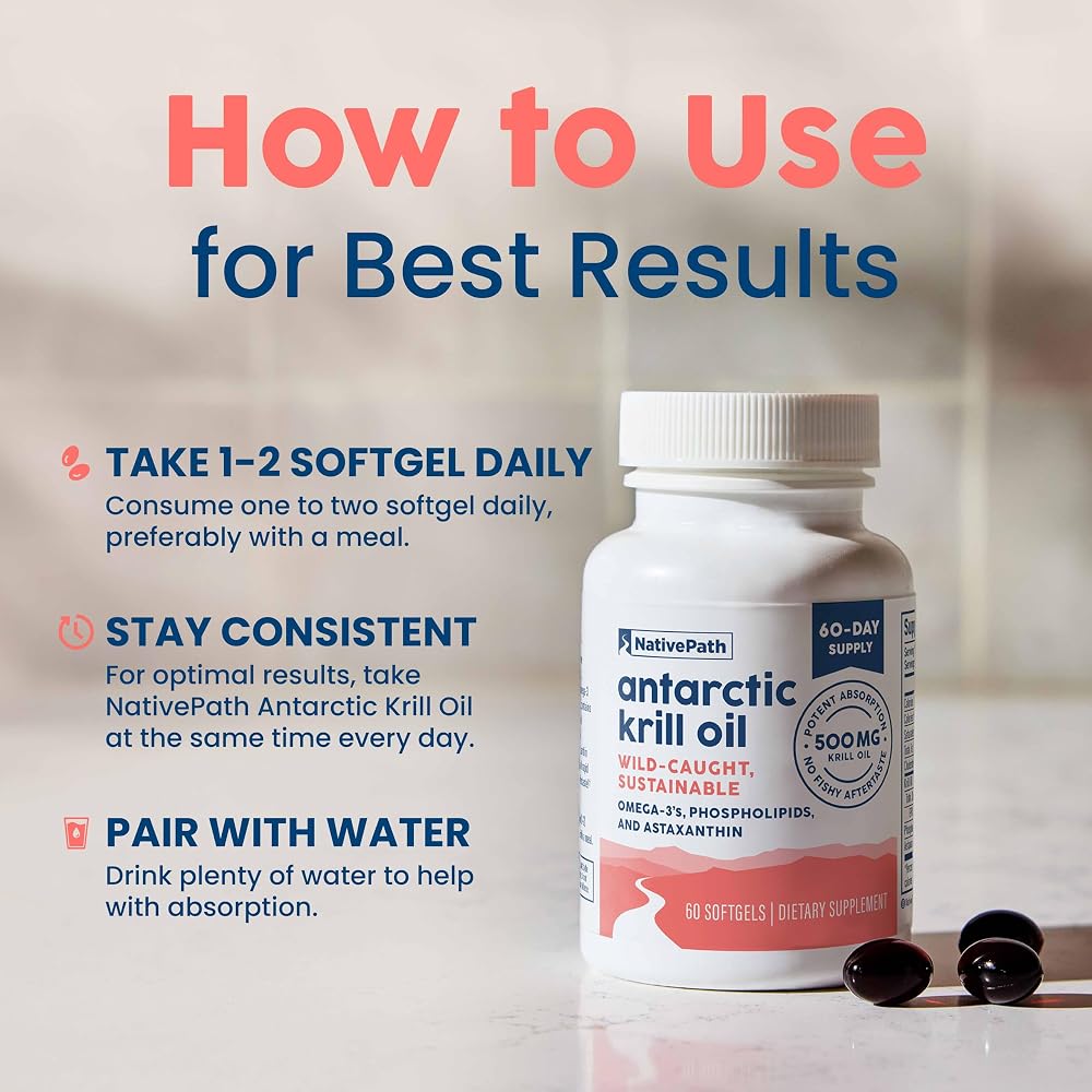 NativePath Antarctic Krill Oil 500mg Omega-3 - 60 Softgels - image 4
