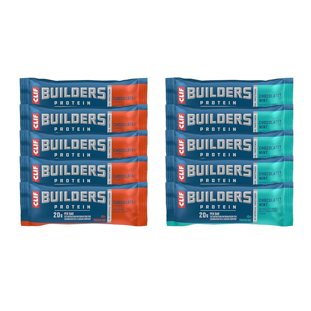 CLIF BUILDER'S Protein Bars Variety Pack, 20g Plant Based - 10ct