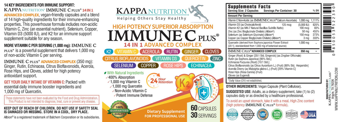 KAPPA NUTRITION Immune C Plus 14 in 1 Complex - 90 Capsules - image 7