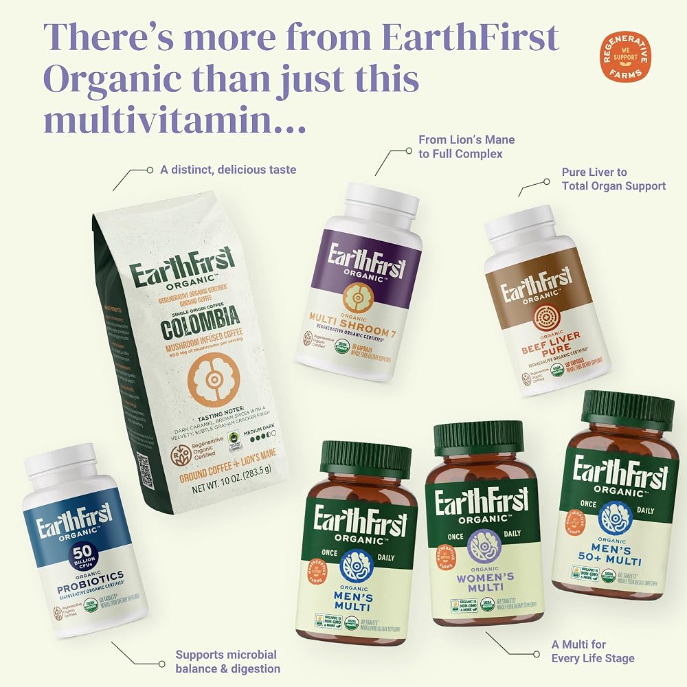 EarthFirst Organic Women's 50+ Multivitamin with Iron - 60 Tablets - image 9
