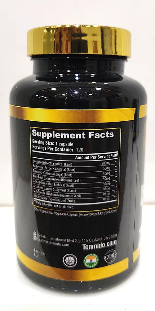 Tenmido Neem Leaf Supplement 8in1 Formula Immune Support - 120 Capsules - image 2