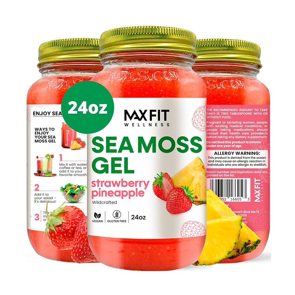 MAX FIT Sea Moss Gel - Pure Wild Crafted Irish Seaweed Moss 24oz
