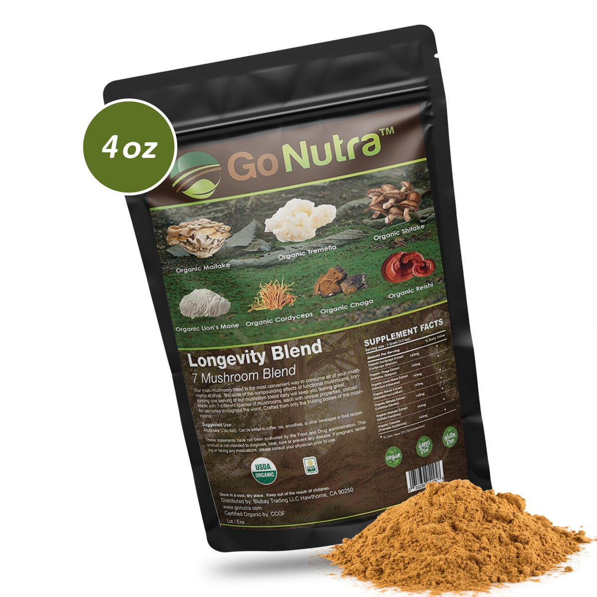 Go Nutra Organic 7 Mushroom Supplement Powder - 8 oz - image 7