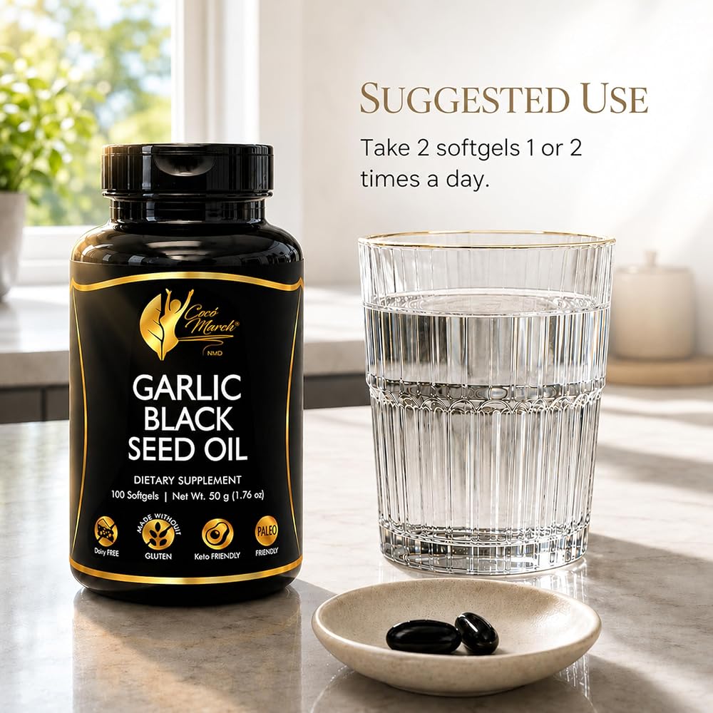 Cocó March Garlic Black Seed Oil Supplement - 100 Softgels - image 8