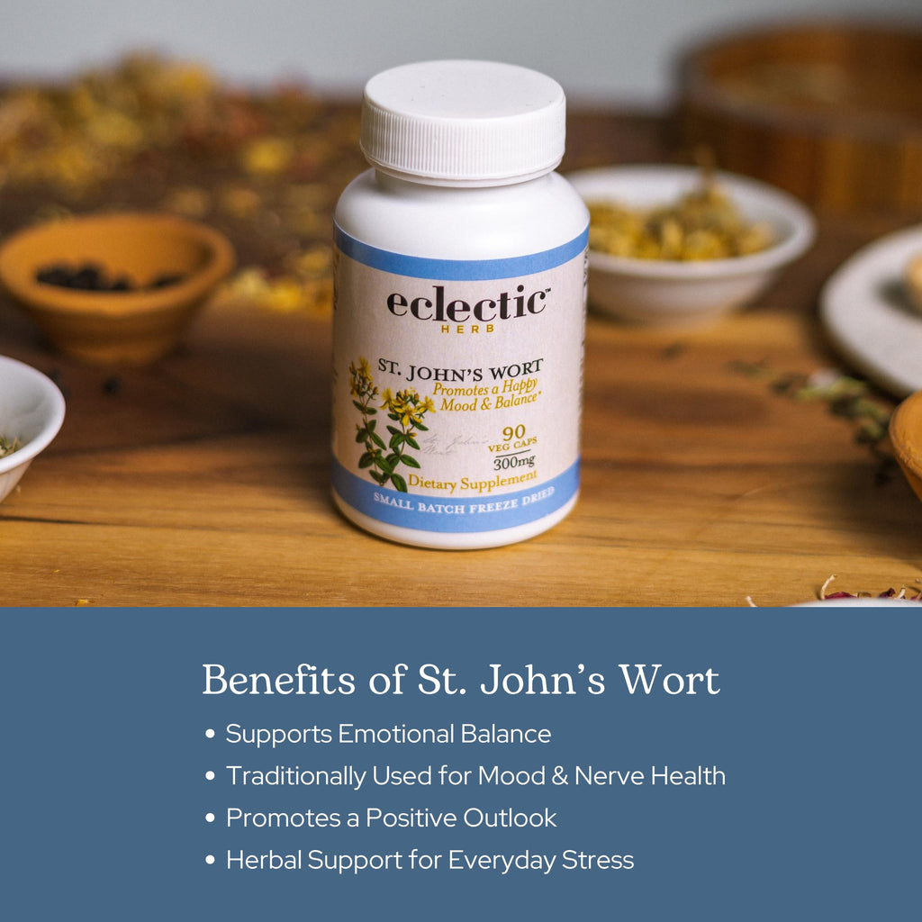 Eclectic Herb, St. John's Wort Capsules, Nervous System Support