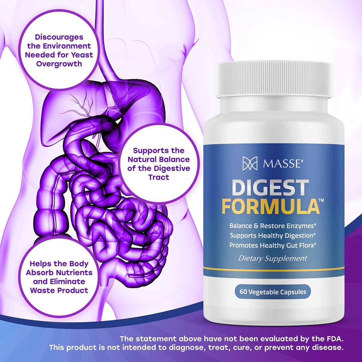 MASSE' Digest Formula Enzyme Boost Capsules - 60 Count - image 5
