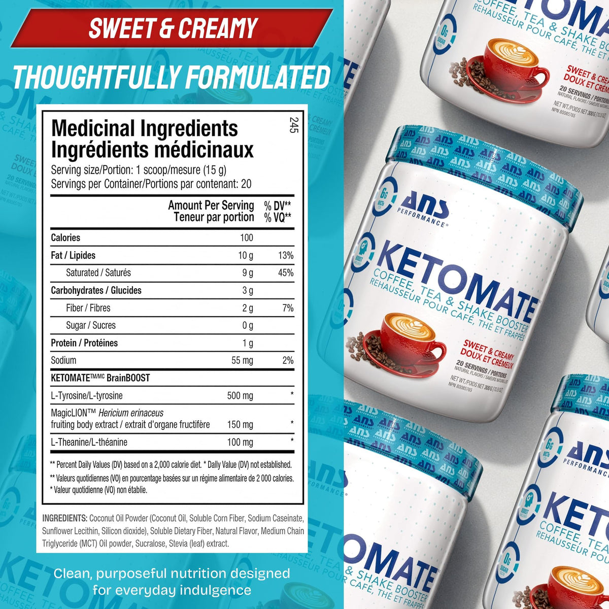 ANS Performance Ketomate Sugar Free Coffee Creamer Powder - 20 Servings - image 7
