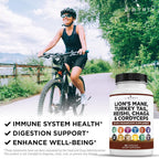 Liberty Lifestyle Lions Mane Mushroom Supplement with Turkey Tail