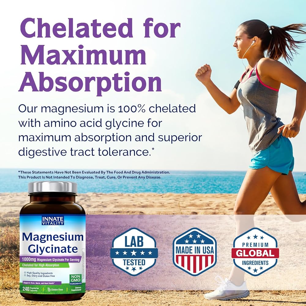 Innate Vitality Magnesium Glycinate 1000mg - 240 Capsules - image 5