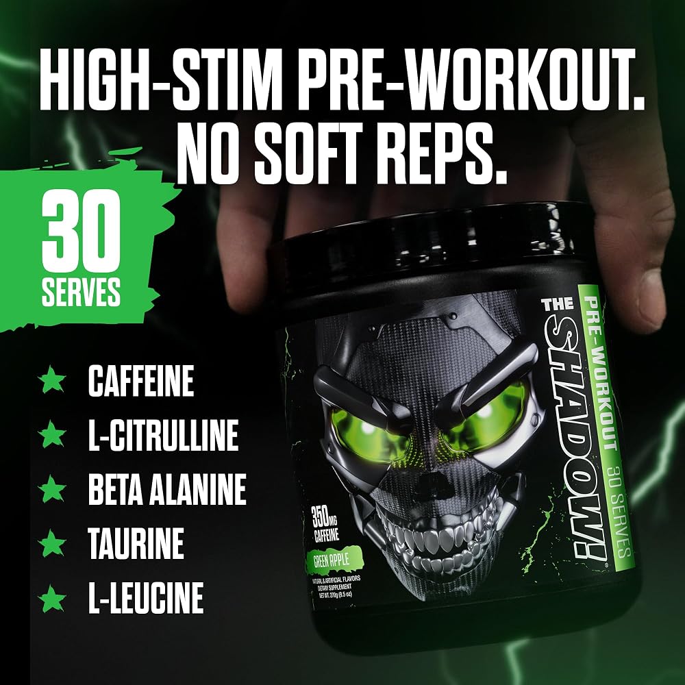 JNX SPORTS The Shadow! Strong Pre Workout, High Stim, 30 Servings