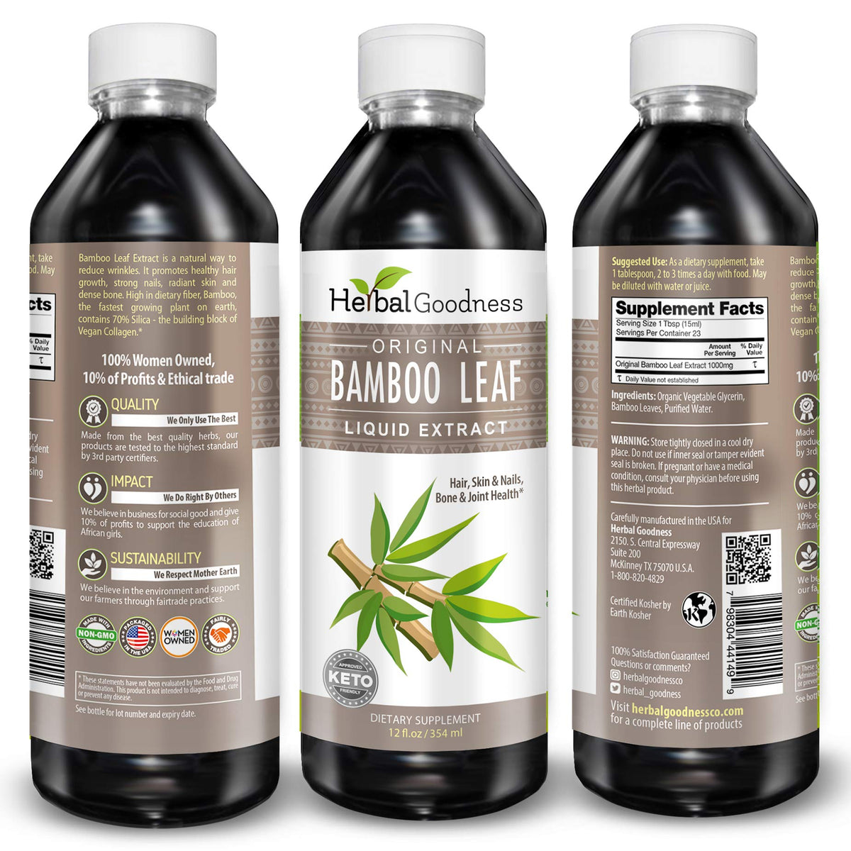 Herbal Goodness Bamboo Leaf Extract Organic Silica Supplement - 12 fl oz - image 10