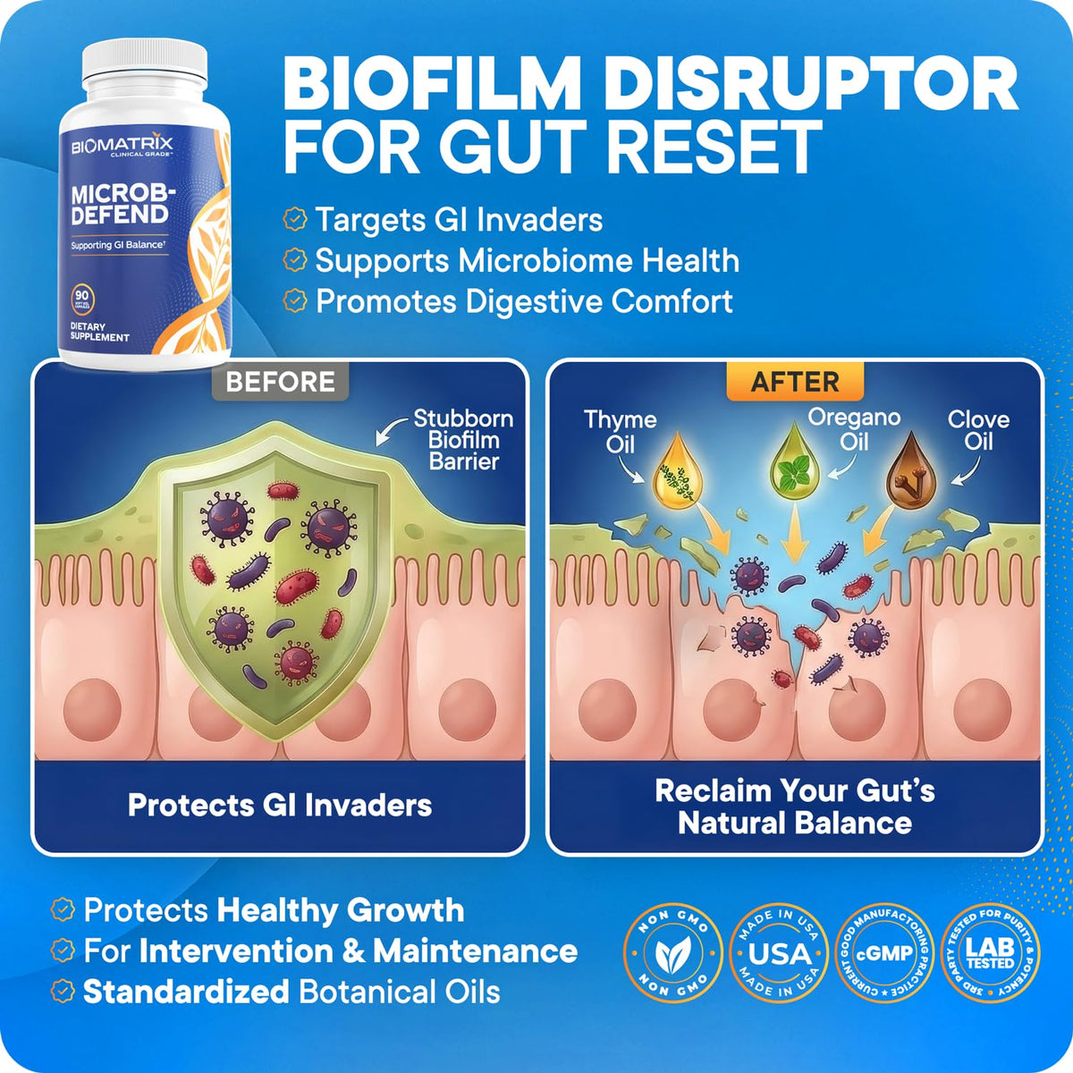 BioMatrix Biofilm Disruptor Oregano Thyme Clove Oil - 90 Softgels - image 2