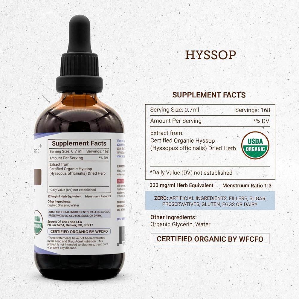 Secrets of the Tribe Hyssop Alcohol-Free Liquid Extract - 4 FL OZ - image 4