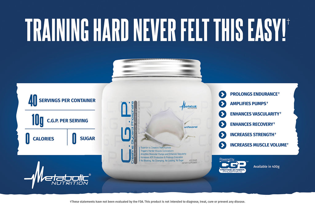 Metabolic Nutrition, CGP, Creatine Glycerol Phosphate, 100%