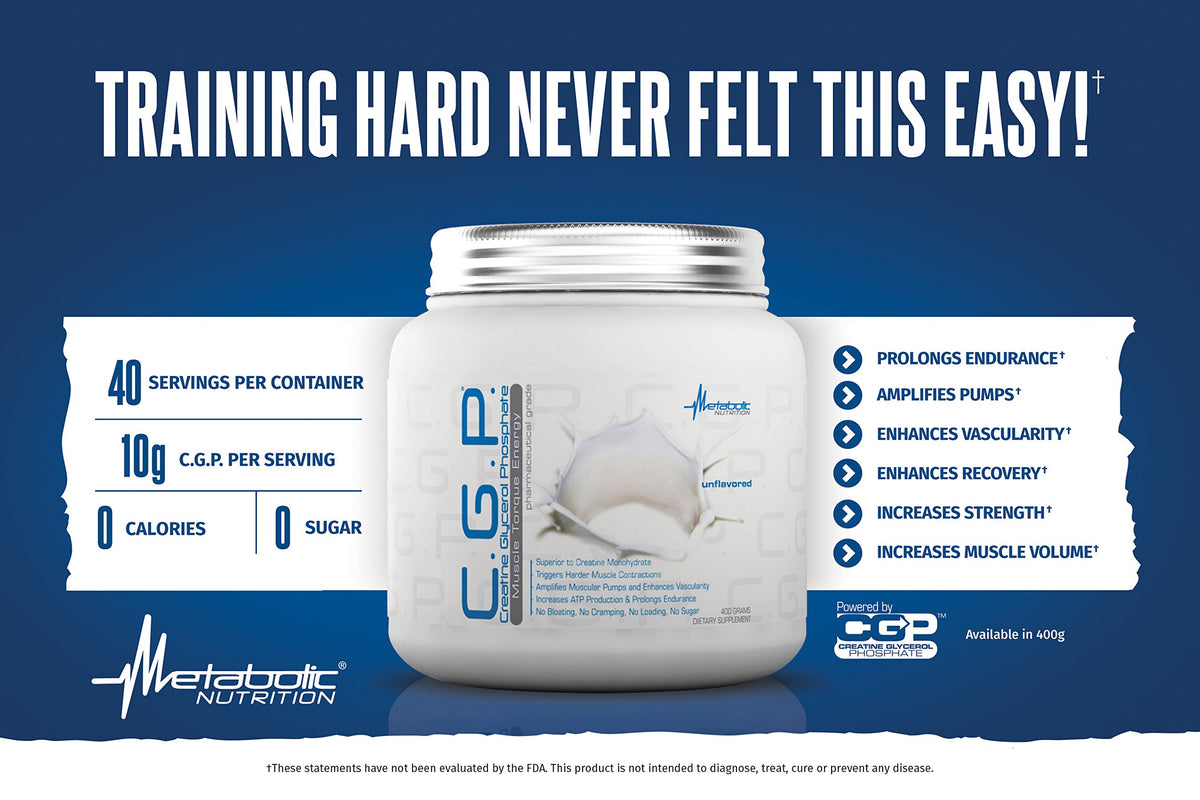 Metabolic Nutrition, CGP, Creatine Glycerol Phosphate, 100%