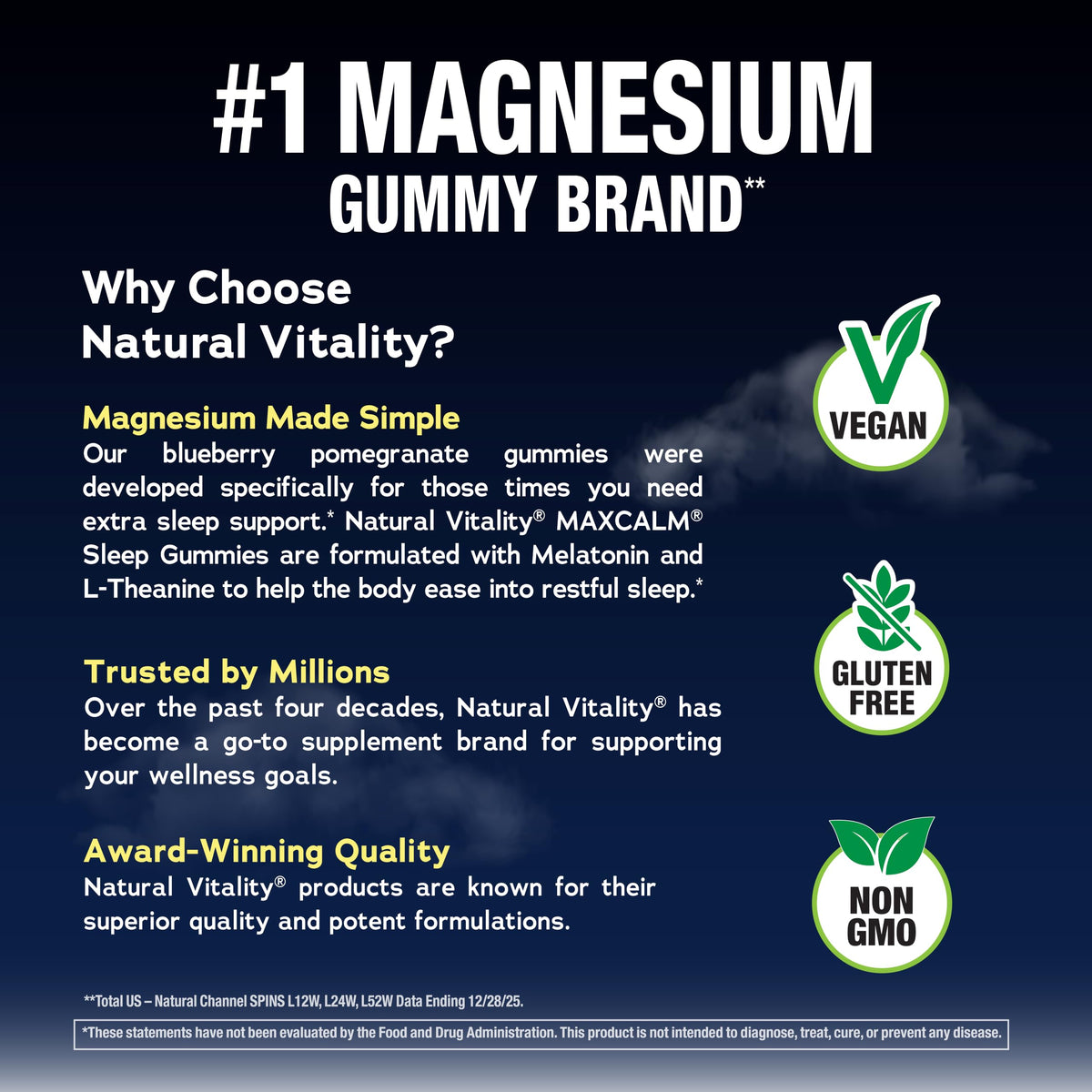 Natural Vitality Sleep Gummies with Magnesium, Melatonin & L-Theanine - image 5