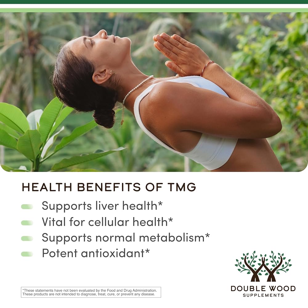 Double Wood Supplements TMG Betaine Anhydrous 1000mg - 180 Capsules - image 3