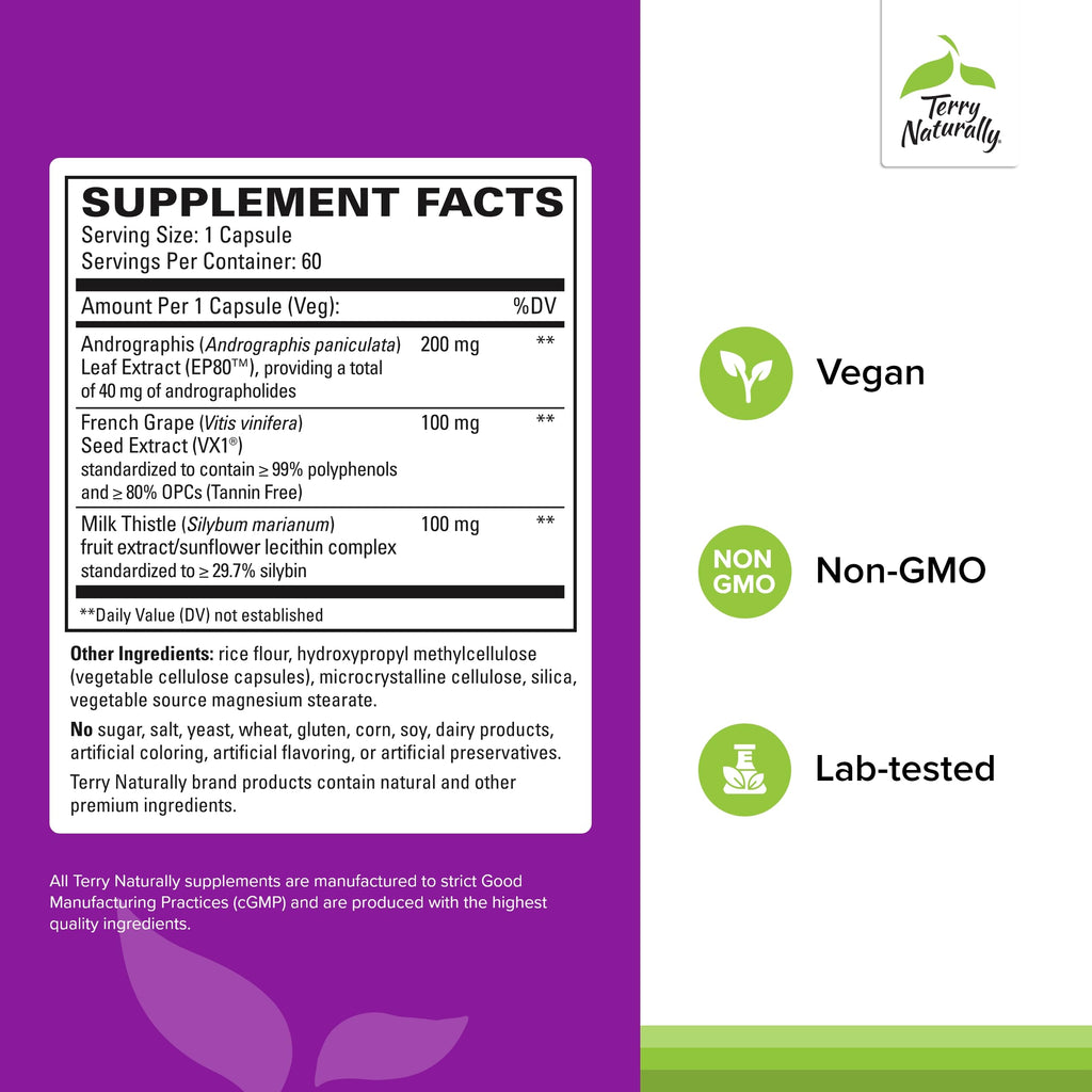 Terry Naturally Healthy Liver Liver Support - 60 Capsules - image 2