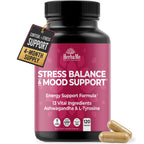 HerbaMe Stress & Mood Support Supplement with Ashwagandha - 120 Capsules